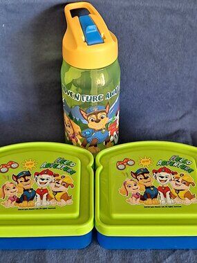 Lot PAW PATROL SANDWICH HOLDERS & Drink CUP Kids lunch box bread Container